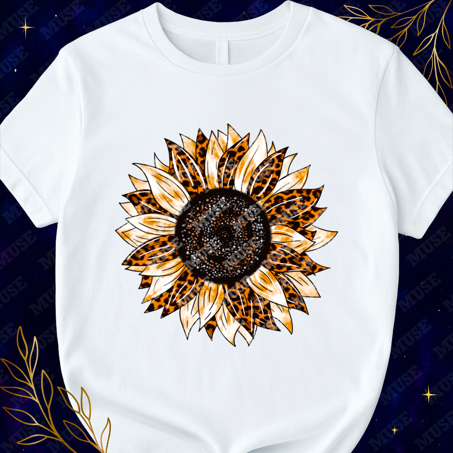 Leopard Sunflower PNG – Cheetah Print Boho Sunflower Design for Sublimation, DTG & DTF | Digital Download