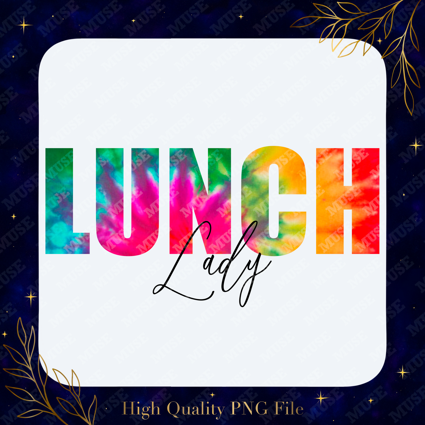 π₯ Lunch Lady PNG β Colorful Tie-Dye Teacher Appreciation Design