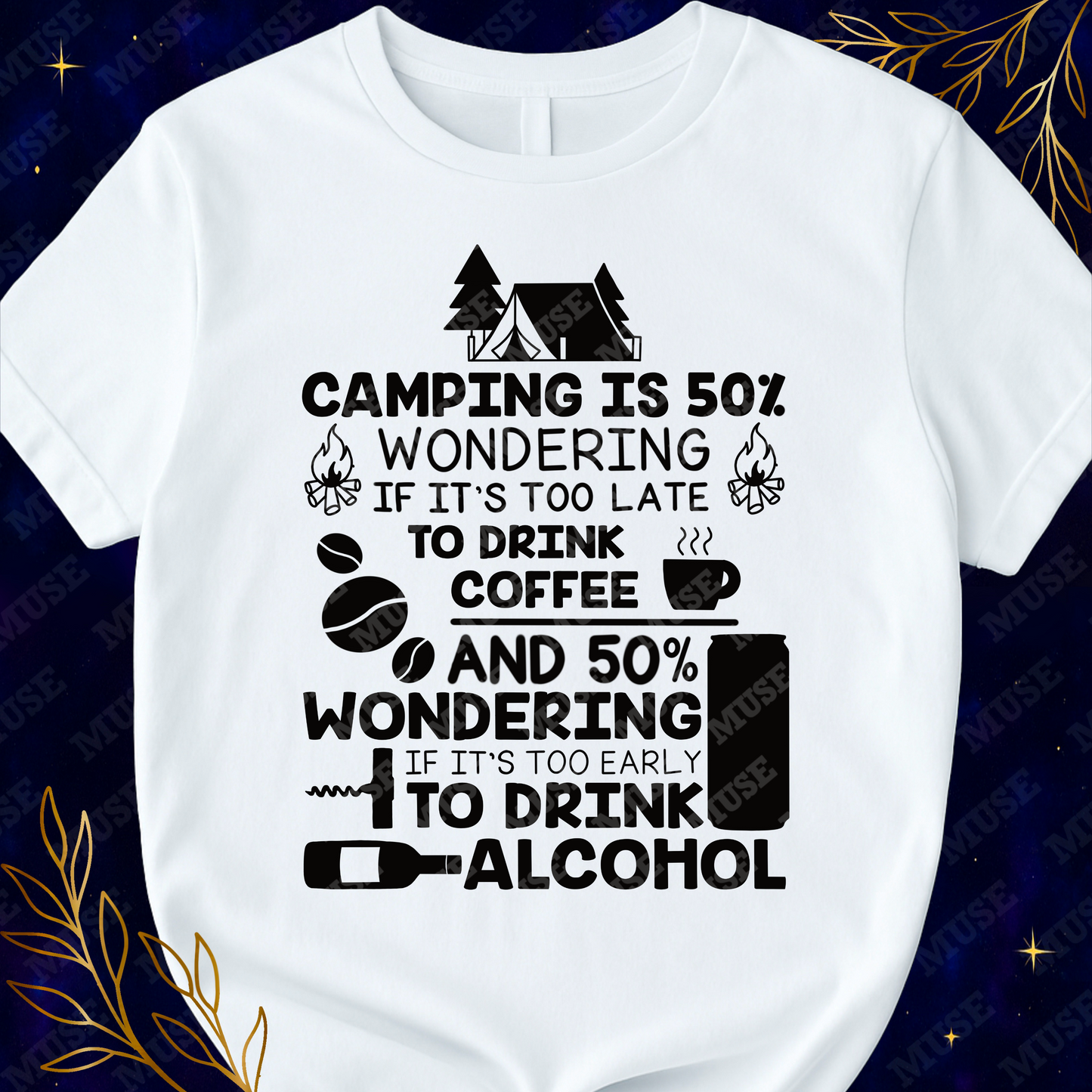 π Camping PNG β Funny Coffee & Alcohol Quote Campfire Design