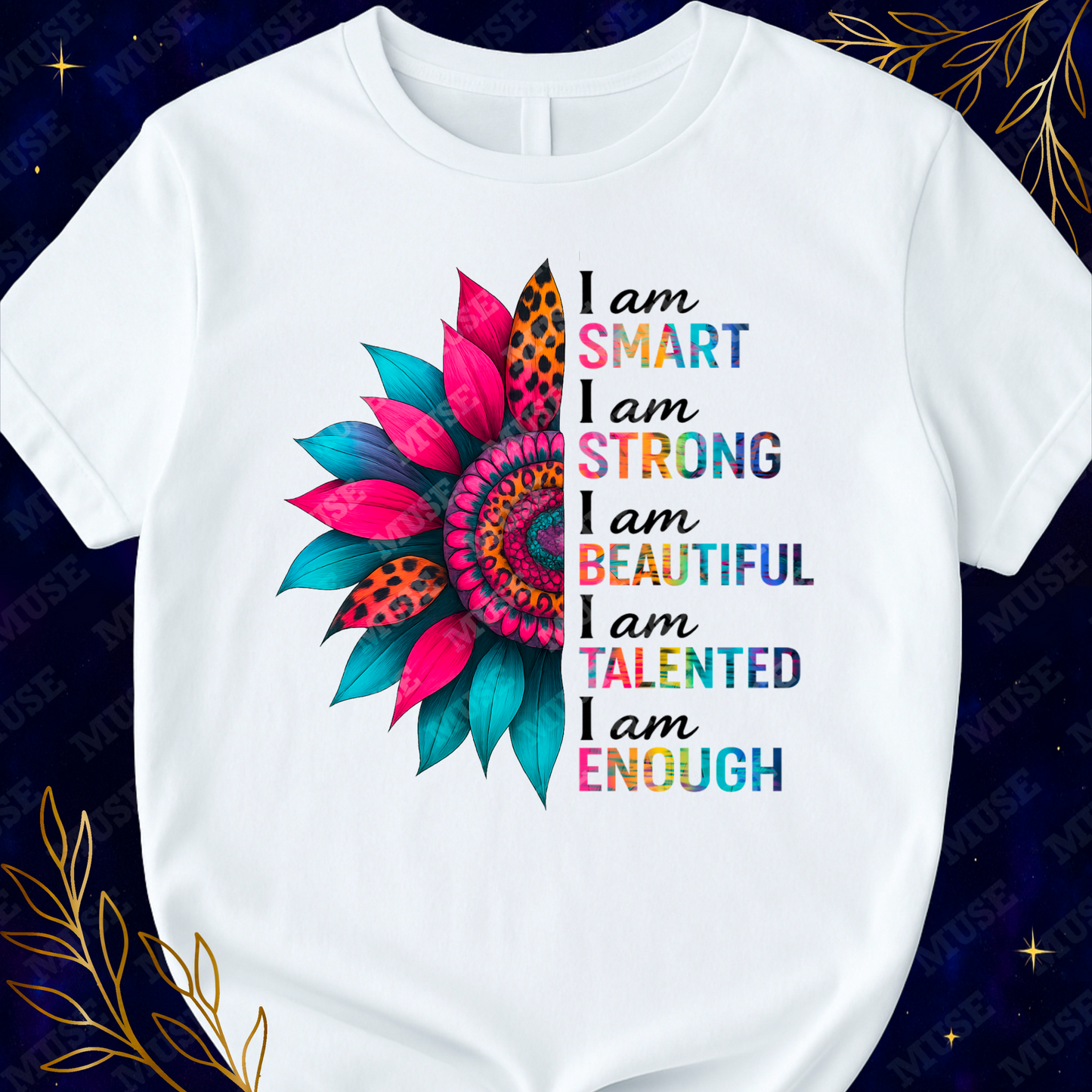 ๐ธ I Am Smart Strong Beautiful PNG โ Colorful Affirmation Quote Design