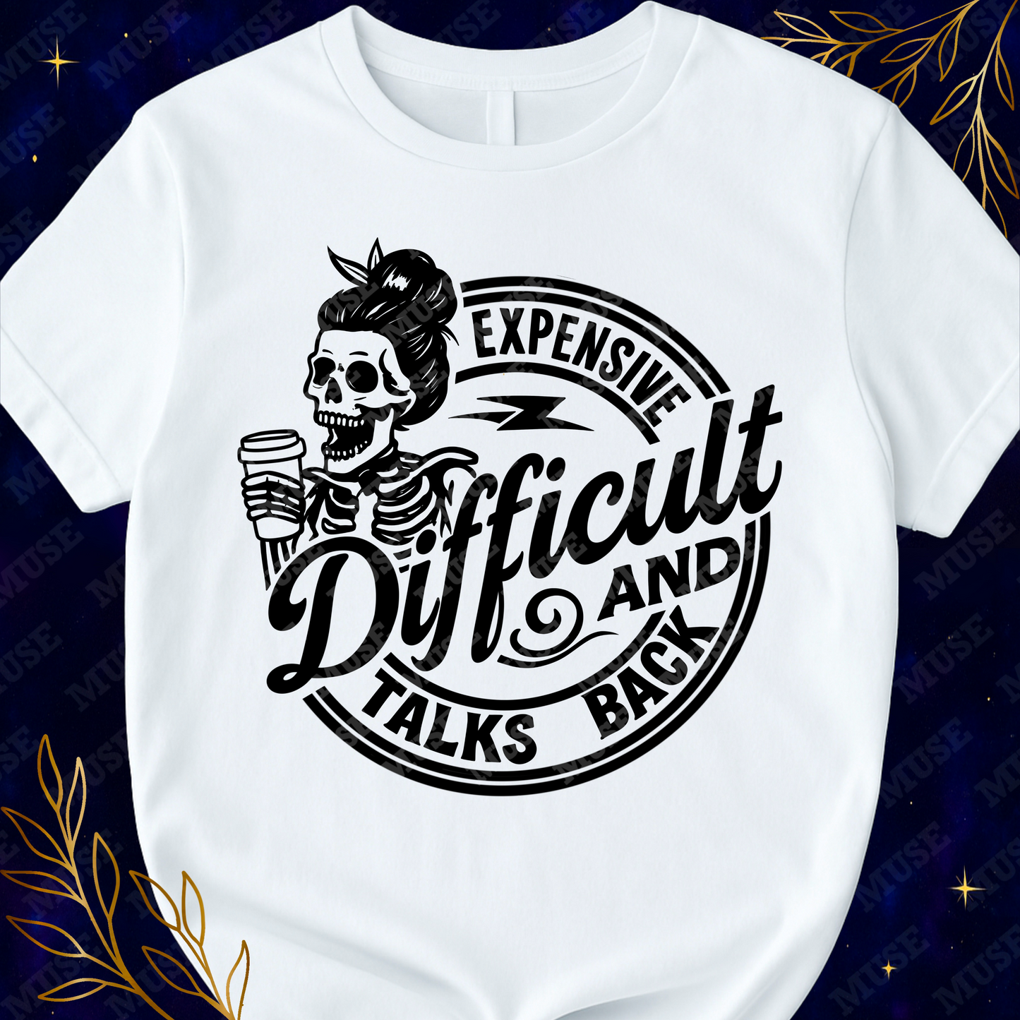 ☕ Expensive Difficult PNG – Skeleton Coffee Lover Design