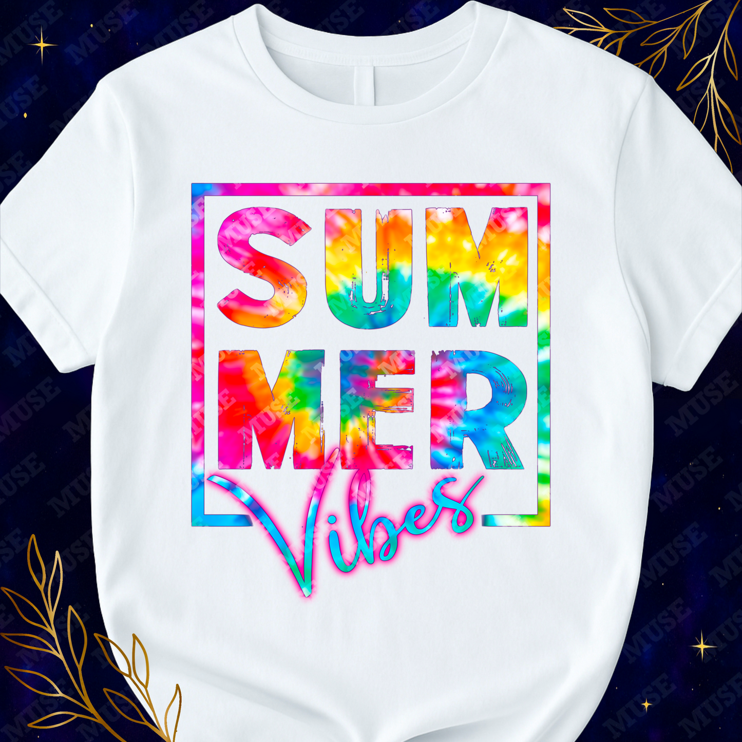 🔥 Summer Vibes Rainbow Tie Dye – Modern Minimal Summer Design