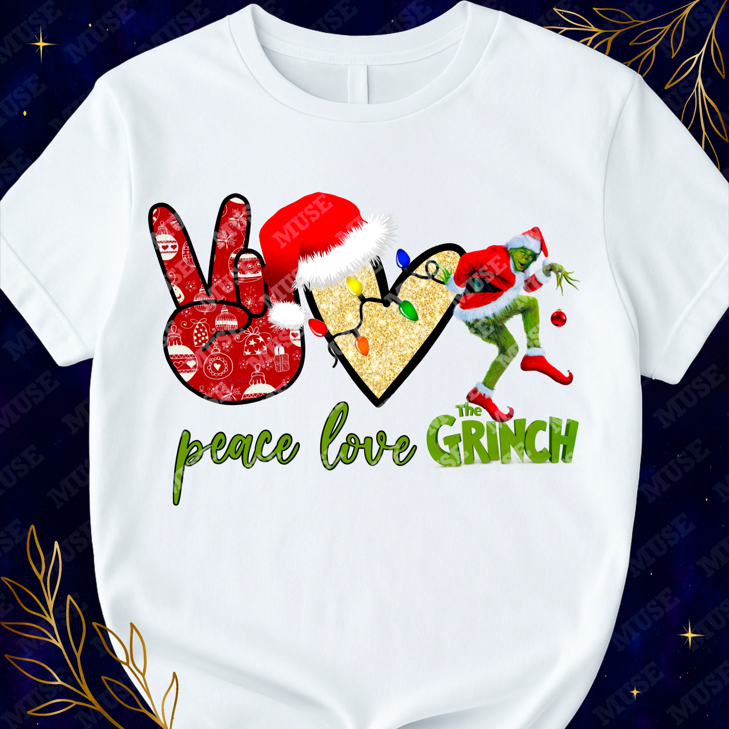 🎄 Peace Love The Grinch – Whimsical Holiday Graphic