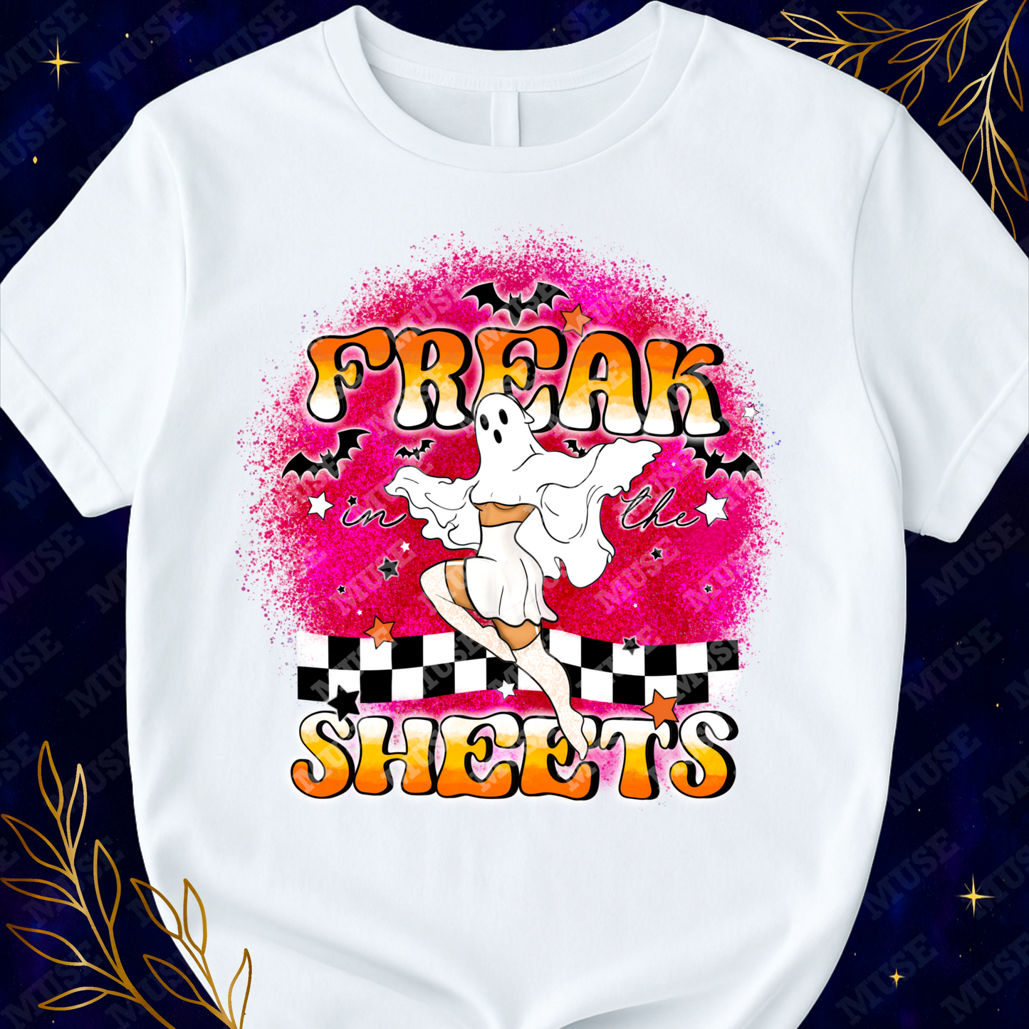 π» Freak In The Sheets Pink PNG β Funny Halloween Ghost Design