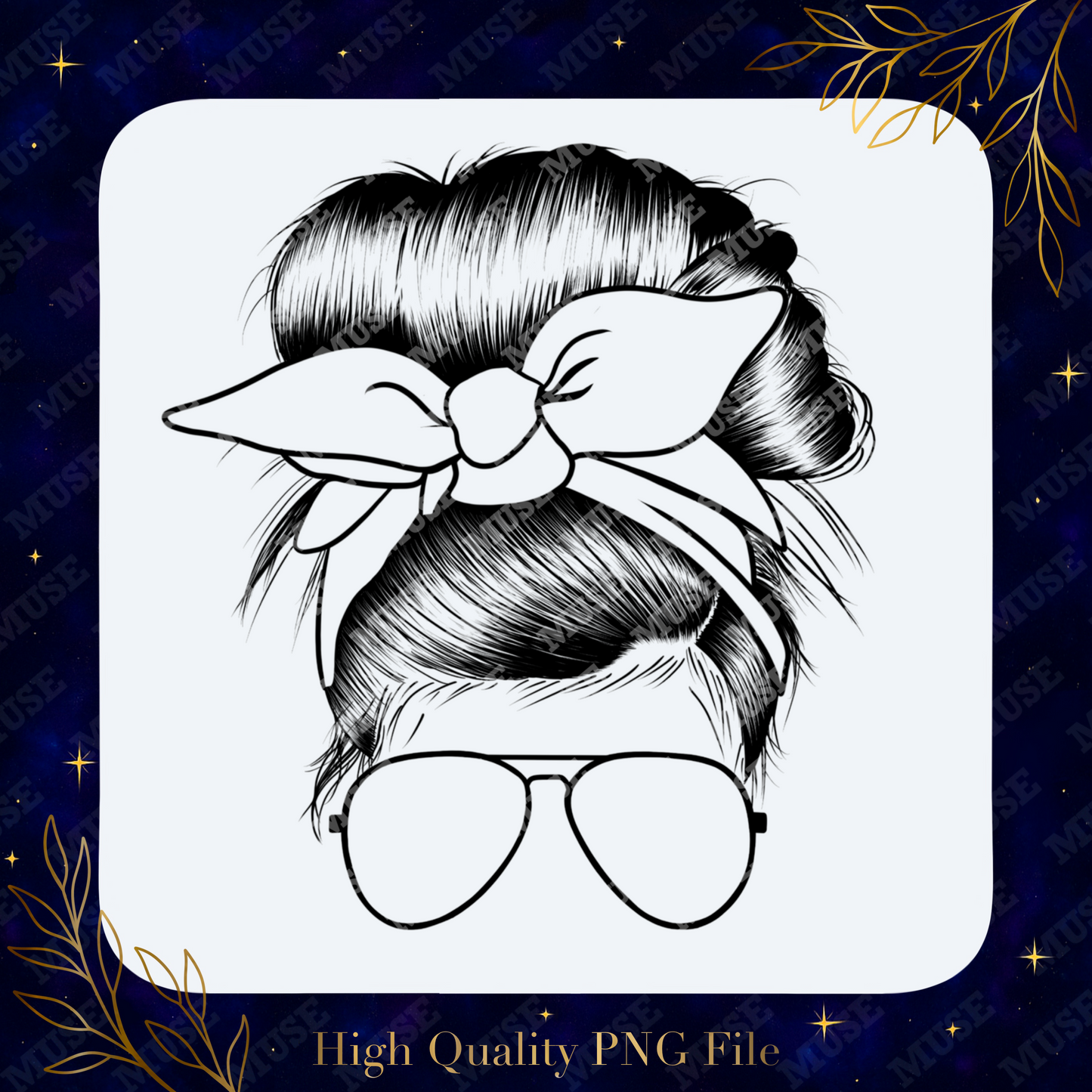 π Messy Bun Bandana Mama PNG β Classic Mom Life Hairstyle Design