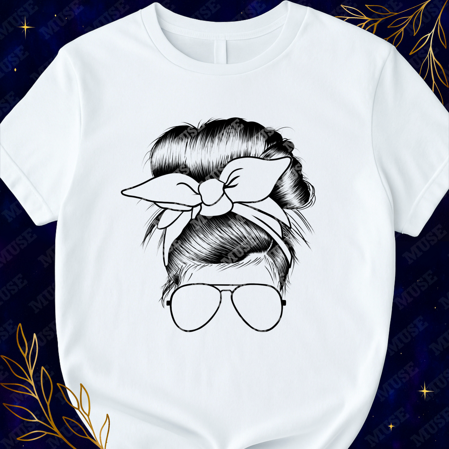 π Messy Bun Bandana Mama PNG β Classic Mom Life Hairstyle Design