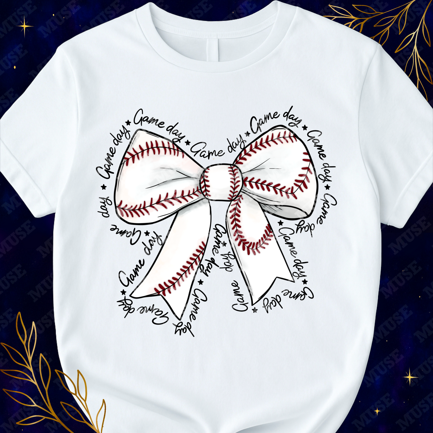 π Game Day Bow β Baseball Stitch Design