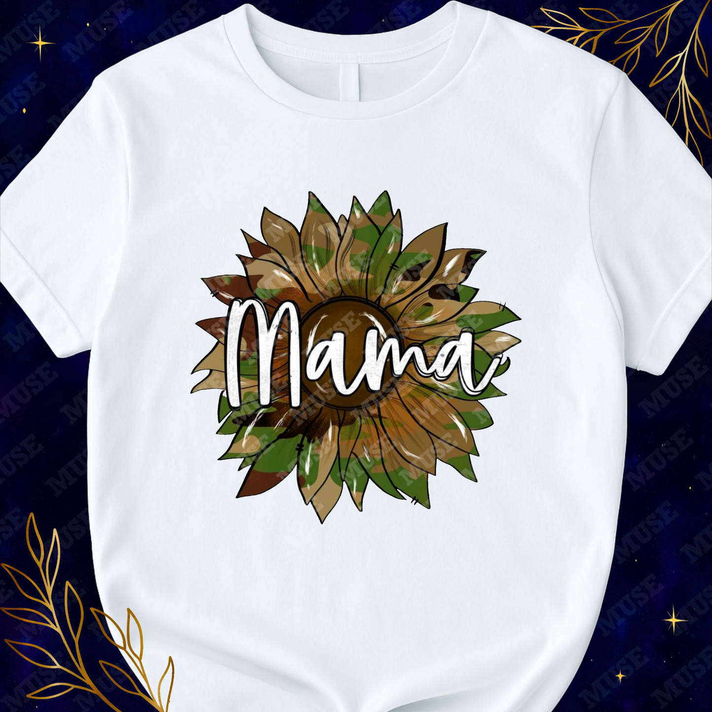 🌻 Camo Sunflower Mama PNG