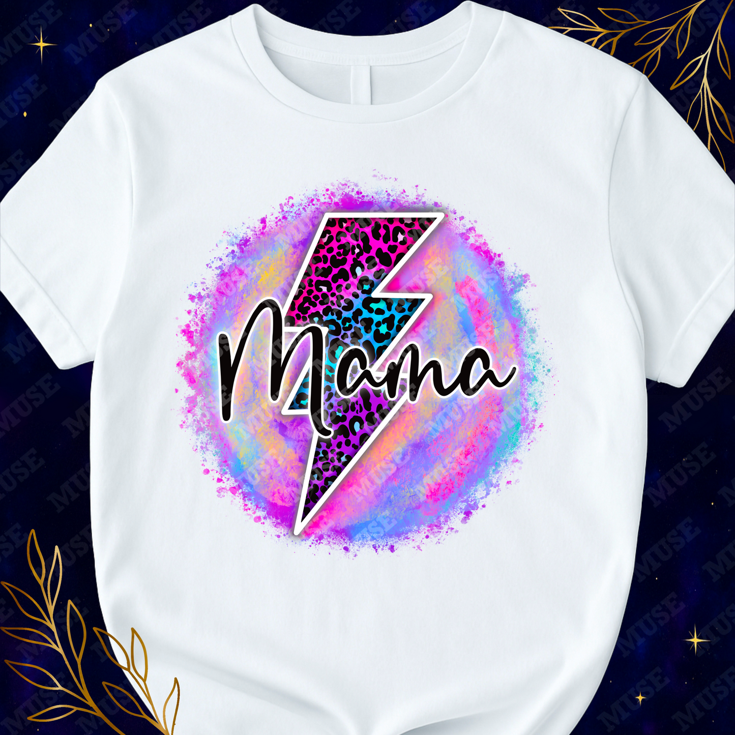 ⚡ Bright Leopard Lightning Mama PNG