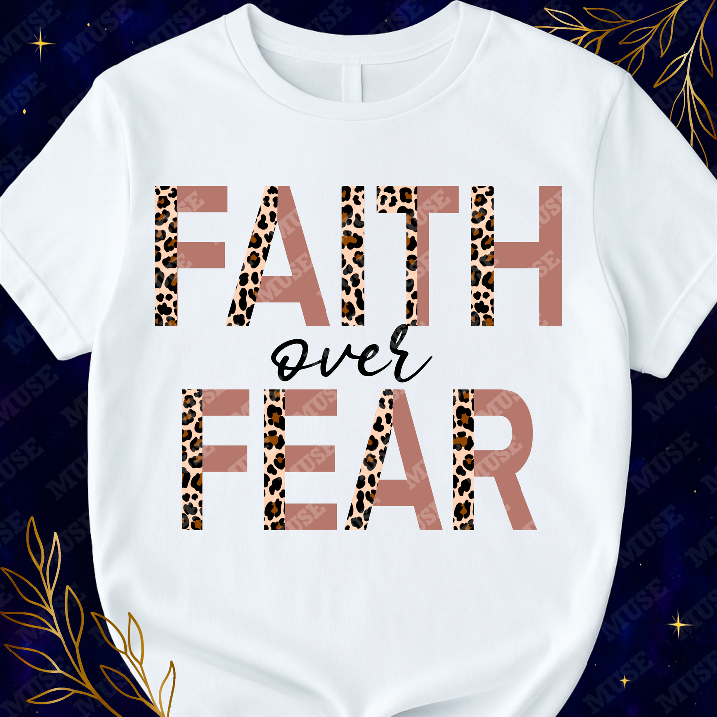 🐆 Faith Over Fear Leopard Digital Design (Blush)