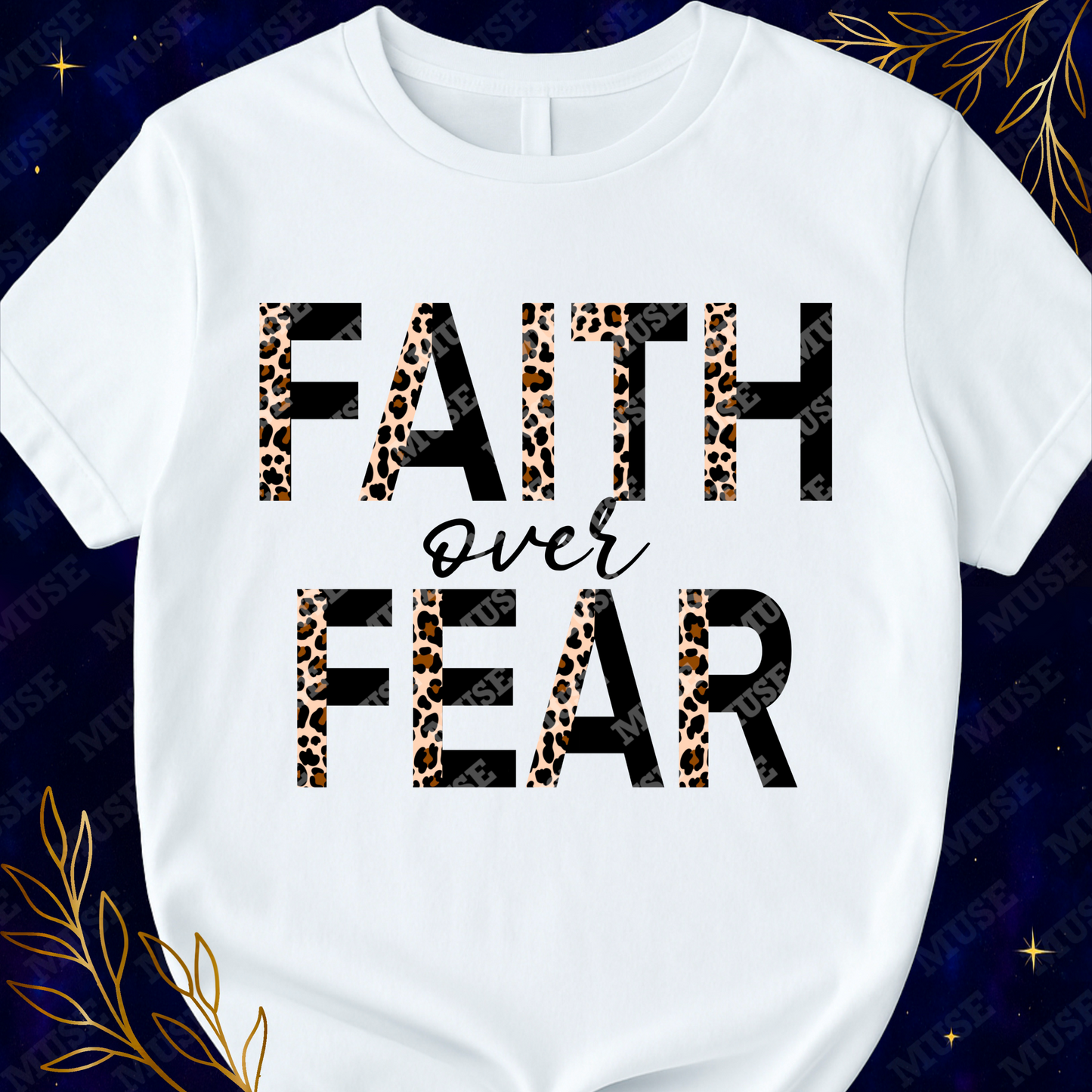 🐆 Faith Over Fear Leopard Digital Design (Black)