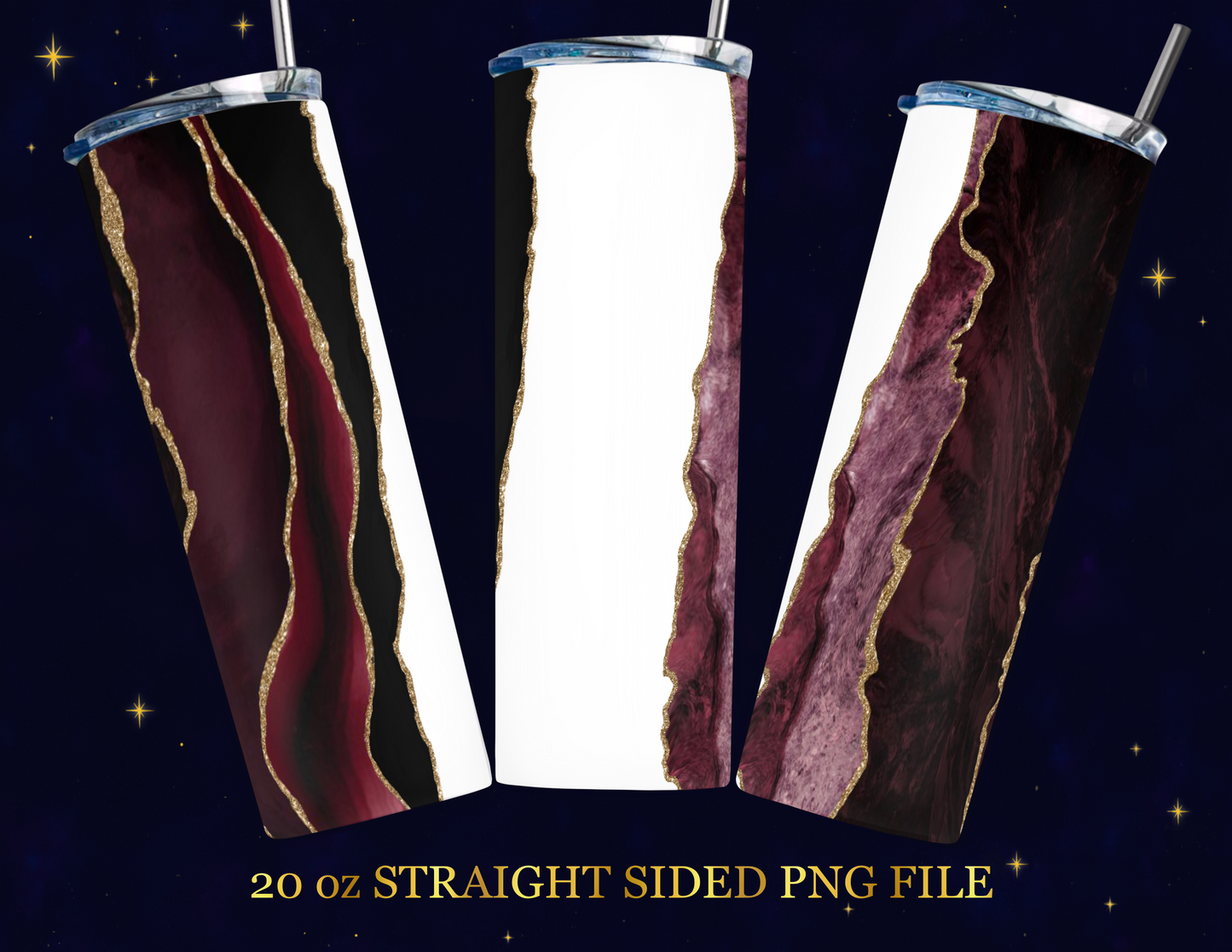 π· Burgundy Gold Marble Seamless Tumbler Wrap PNG