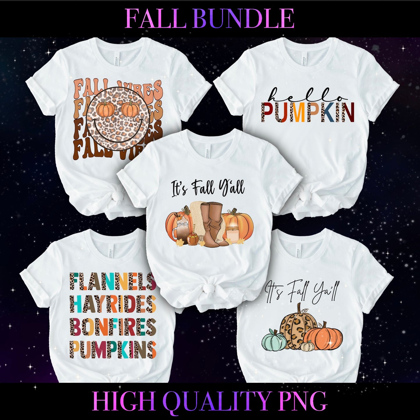Fall Vibes PNG Bundle – 5 Designs