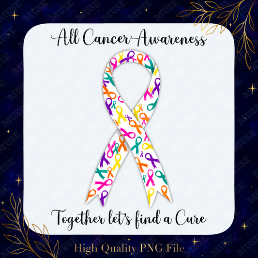 🎗 All Cancer Awareness Ribbon PNG – Multicolor Support Design
