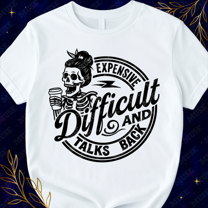 ☕ Expensive Difficult PNG – Skeleton Coffee Lover Design