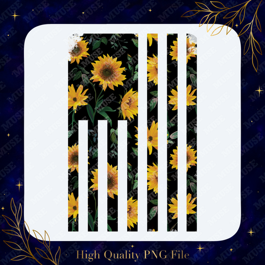 🌻 Sunflower Flag Stripe – Rustic Americana Floral Graphic