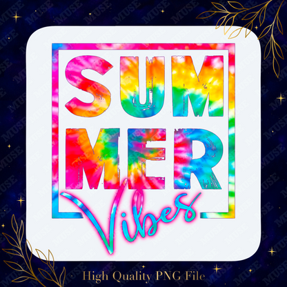 🔥 Summer Vibes Rainbow Tie Dye – Modern Minimal Summer Design