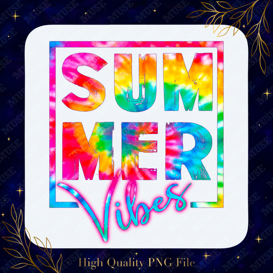 🔥 Summer Vibes Rainbow Tie Dye – Modern Minimal Summer Design