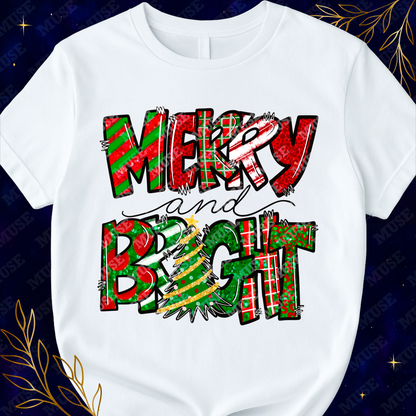 🎄 Merry And Bright PNG –  Festive Retro Christmas Typography