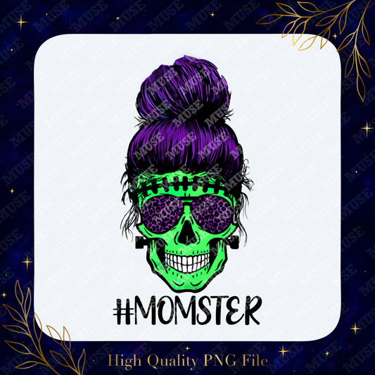 👻 Momster PNG – Halloween Mom Skull With Sunglasses