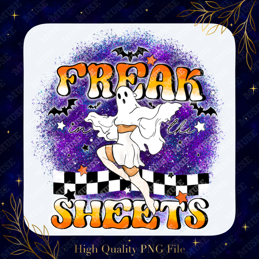 👻 Freak In The Sheets Purple PNG – Funny Halloween Ghost Design
