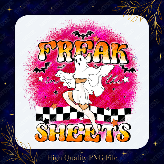 👻 Freak In The Sheets Pink PNG – Funny Halloween Ghost Design