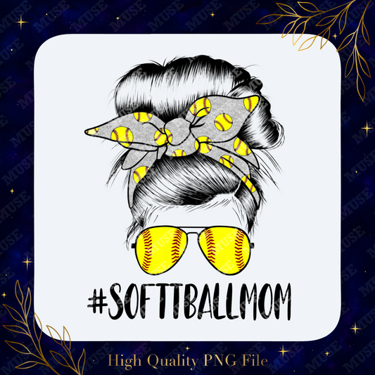 🥎 #SOFTBALLMOM – Sports Hair Bun Sublimation