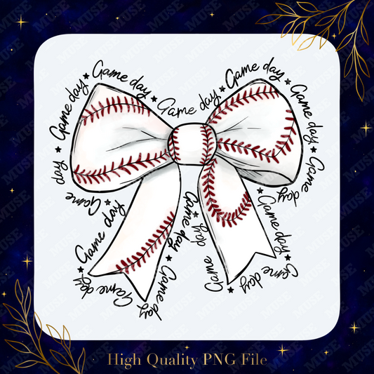 🎀 Game Day Bow – Baseball Stitch Design