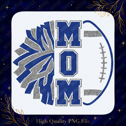 📣🏈 Football MOM – Glitter Cheer Design