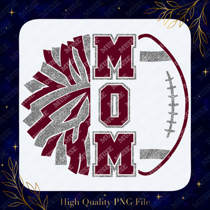 📣🏈 Football MOM – Glitter Cheer Design