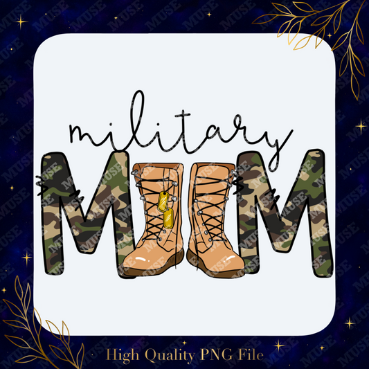 🌿 Military Mom Camo Boots PNG