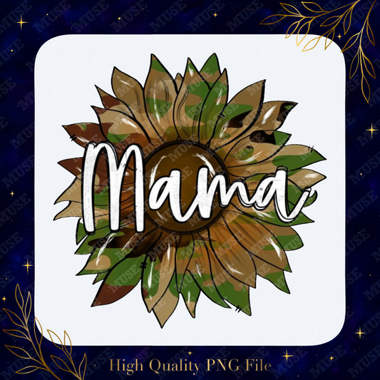 🌻 Camo Sunflower Mama PNG
