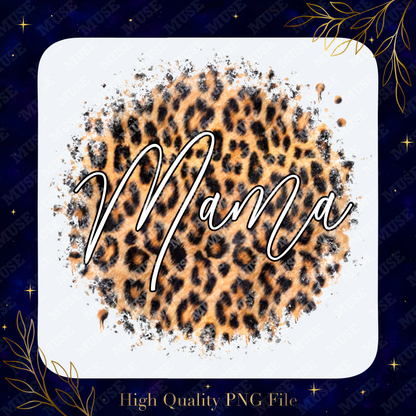 ⚡ Camo Leopard Mama PNG – Bold Lightning Bolt Leopard Print Design