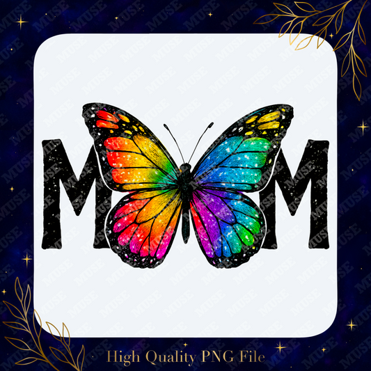 🦋 Rainbow Butterfly Mom Digital Design