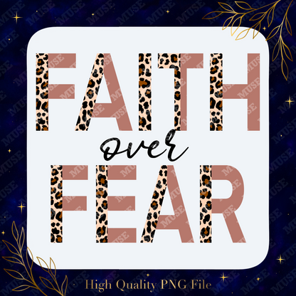 🐆 Faith Over Fear Leopard Digital Design (Blush)