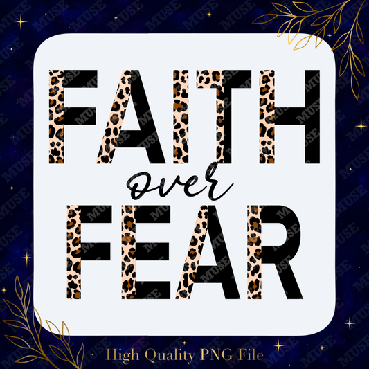 🐆 Faith Over Fear Leopard Digital Design (Black)