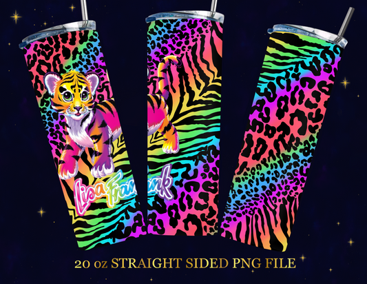 🐅 Rainbow Tiger Tumbler PNG Wrap