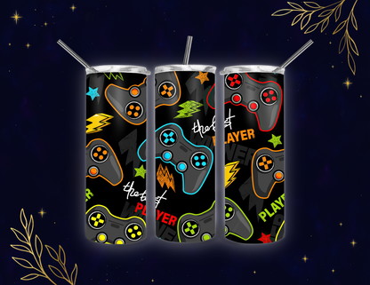 🎮 Gamer Controller Neon Tumbler PNG Digital Wrap