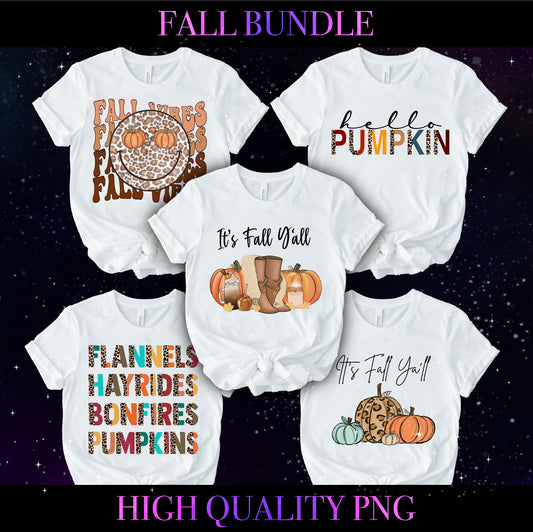 Fall Vibes PNG Bundle – 5 Designs
